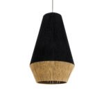 GLOBOSTAR® SALERNO 02080 Boho Κρεμαστό Φωτιστικό Οροφής με Ντουί 1 x E27 AC 220-240V IP20 - Μαύρο & Μπεζ - Μ50 x Π50 x Υ80cm - Image 2