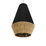 GLOBOSTAR® SALERNO 02080 Boho Κρεμαστό Φωτιστικό Οροφής με Ντουί 1 x E27 AC 220-240V IP20 - Μαύρο & Μπεζ - Μ50 x Π50 x Υ80cm - Image 6