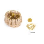 GLOBOSTAR® MISSOULA 02084 Boho Κρεμαστό Φωτιστικό Οροφής με Ντουί 1 x E27 AC 220-240V IP20 - Μπεζ & Χρυσό - Μ30 x Π30 x Υ40cm - Image 10