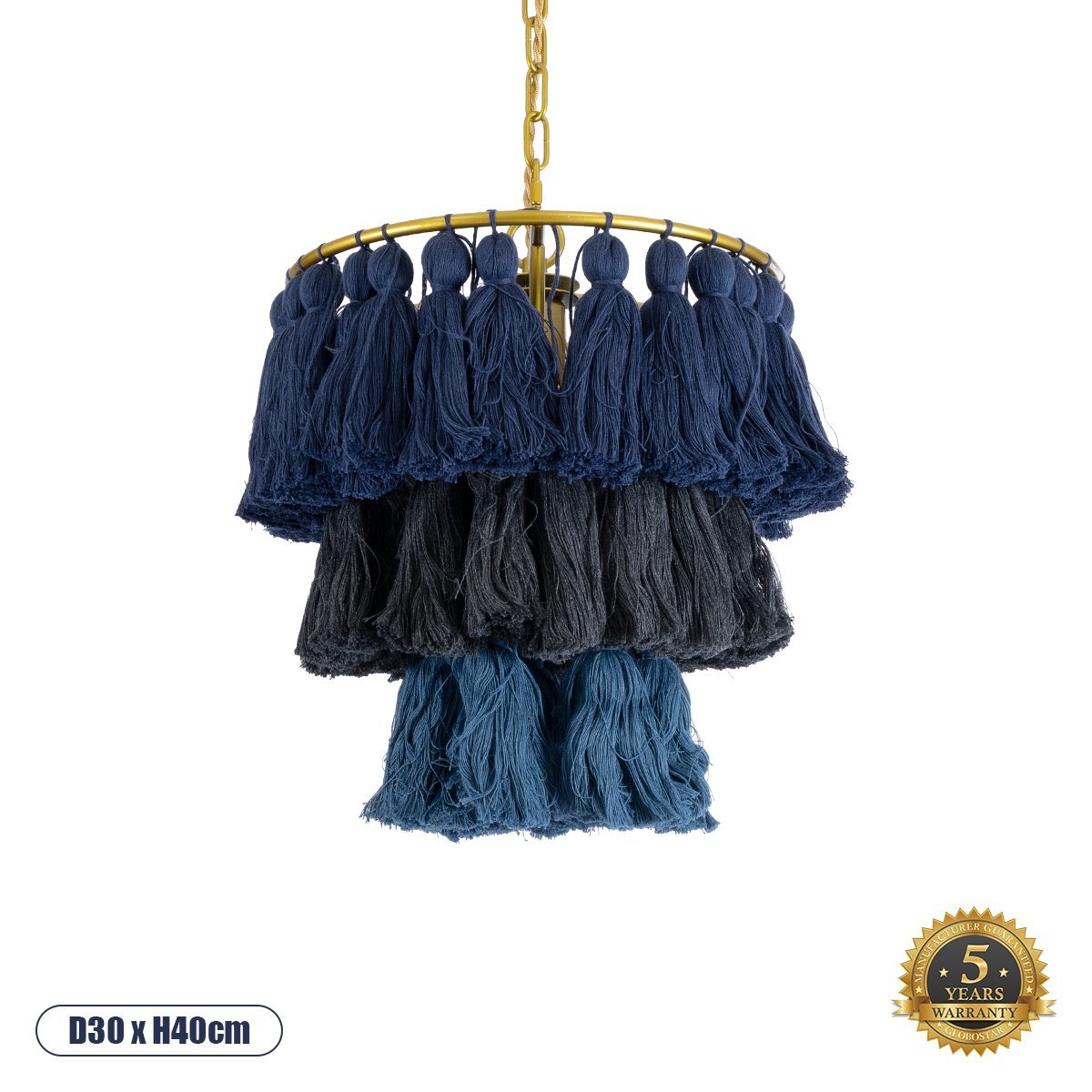 02085_0 GLOBOSTAR® MISSOULA 02085 Boho Κρεμαστό Φωτιστικό Οροφής με Ντουί 1 x E27 AC 220-240V IP20 - Πολύχρωμο - Μ30 x Π30 x Υ40cm - Image 1