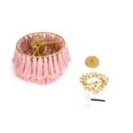 GLOBOSTAR® MISSOULA 02086 Boho Κρεμαστό Φωτιστικό Οροφής με Ντουί 1 x E27 AC 220-240V IP20 - Ροζ & Χρυσό - Μ30 x Π30 x Υ40cm - Image 10