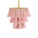 GLOBOSTAR® MISSOULA 02086 Boho Κρεμαστό Φωτιστικό Οροφής με Ντουί 1 x E27 AC 220-240V IP20 - Ροζ & Χρυσό - Μ30 x Π30 x Υ40cm - Image 5