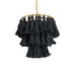 GLOBOSTAR® MISSOULA 02087 Boho Κρεμαστό Φωτιστικό Οροφής με Ντουί 1 x E27 AC 220-240V IP20 - Μαύρο & Χρυσό - Μ30 x Π30 x Υ40cm - Image 2