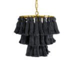 GLOBOSTAR® MISSOULA 02087 Boho Κρεμαστό Φωτιστικό Οροφής με Ντουί 1 x E27 AC 220-240V IP20 - Μαύρο & Χρυσό - Μ30 x Π30 x Υ40cm - Image 5