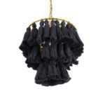 GLOBOSTAR® MISSOULA 02087 Boho Κρεμαστό Φωτιστικό Οροφής με Ντουί 1 x E27 AC 220-240V IP20 - Μαύρο & Χρυσό - Μ30 x Π30 x Υ40cm - Image 6