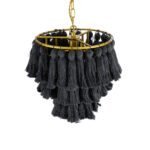 GLOBOSTAR® MISSOULA 02087 Boho Κρεμαστό Φωτιστικό Οροφής με Ντουί 1 x E27 AC 220-240V IP20 - Μαύρο & Χρυσό - Μ30 x Π30 x Υ40cm - Image 7