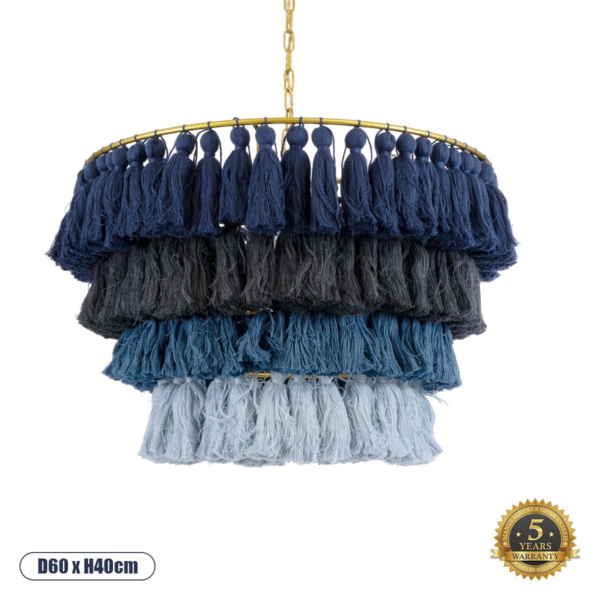 02089_0 GLOBOSTAR® MISSOULA 02089 Boho Κρεμαστό Φωτιστικό Οροφής με Ντουί 1 x E27 AC 220-240V IP20 - Πολύχρωμο - Μ60 x Π60 x Υ40cm - Image 1