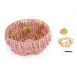 GLOBOSTAR® MISSOULA 02090 Boho Κρεμαστό Φωτιστικό Οροφής με Ντουί 1 x E27 AC 220-240V IP20 - Ροζ & Χρυσό - Μ60 x Π60 x Υ40cm - Image 10