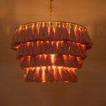 GLOBOSTAR® MISSOULA 02090 Boho Κρεμαστό Φωτιστικό Οροφής με Ντουί 1 x E27 AC 220-240V IP20 - Ροζ & Χρυσό - Μ60 x Π60 x Υ40cm - Image 3