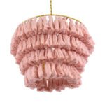 GLOBOSTAR® MISSOULA 02090 Boho Κρεμαστό Φωτιστικό Οροφής με Ντουί 1 x E27 AC 220-240V IP20 - Ροζ & Χρυσό - Μ60 x Π60 x Υ40cm - Image 6