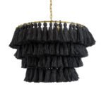 GLOBOSTAR® MISSOULA 02091 Boho Κρεμαστό Φωτιστικό Οροφής με Ντουί 1 x E27 AC 220-240V IP20 - Μαύρο & Χρυσό - Μ60 x Π60 x Υ40cm - Image 2