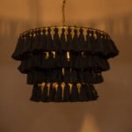 GLOBOSTAR® MISSOULA 02091 Boho Κρεμαστό Φωτιστικό Οροφής με Ντουί 1 x E27 AC 220-240V IP20 - Μαύρο & Χρυσό - Μ60 x Π60 x Υ40cm - Image 3