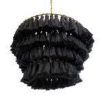 GLOBOSTAR® MISSOULA 02091 Boho Κρεμαστό Φωτιστικό Οροφής με Ντουί 1 x E27 AC 220-240V IP20 - Μαύρο & Χρυσό - Μ60 x Π60 x Υ40cm - Image 6