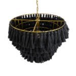 GLOBOSTAR® MISSOULA 02091 Boho Κρεμαστό Φωτιστικό Οροφής με Ντουί 1 x E27 AC 220-240V IP20 - Μαύρο & Χρυσό - Μ60 x Π60 x Υ40cm - Image 7