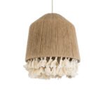 GLOBOSTAR® PUERTORICO 02092 Boho Κρεμαστό Φωτιστικό Οροφής με Ντουί 1 x E27 AC 220-240V IP20 - Μπεζ & Λευκό - Μ40 x Π40 x Υ45cm - Image 2