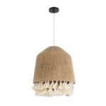 GLOBOSTAR® PUERTORICO 02092 Boho Κρεμαστό Φωτιστικό Οροφής με Ντουί 1 x E27 AC 220-240V IP20 - Μπεζ & Λευκό - Μ40 x Π40 x Υ45cm - Image 4