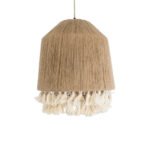 GLOBOSTAR® PUERTORICO 02092 Boho Κρεμαστό Φωτιστικό Οροφής με Ντουί 1 x E27 AC 220-240V IP20 - Μπεζ & Λευκό - Μ40 x Π40 x Υ45cm - Image 5