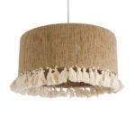 GLOBOSTAR® PUERTORICO 02094 Boho Κρεμαστό Φωτιστικό Οροφής με Ντουί 1 x E27 AC 220-240V IP20 - Μπεζ & Λευκό - Μ50 x Π50 x Υ27cm - Image 2