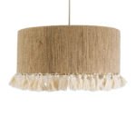 GLOBOSTAR® PUERTORICO 02094 Boho Κρεμαστό Φωτιστικό Οροφής με Ντουί 1 x E27 AC 220-240V IP20 - Μπεζ & Λευκό - Μ50 x Π50 x Υ27cm - Image 5