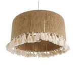 GLOBOSTAR® PUERTORICO 02094 Boho Κρεμαστό Φωτιστικό Οροφής με Ντουί 1 x E27 AC 220-240V IP20 - Μπεζ & Λευκό - Μ50 x Π50 x Υ27cm - Image 6