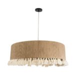 GLOBOSTAR® PUERTORICO 02095 Boho Κρεμαστό Φωτιστικό Οροφής με Ντουί 3 x E27 AC 220-240V IP20 - Μπεζ - Μ80 x Π80 x Υ27cm - Image 4