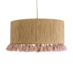 GLOBOSTAR® PUERTORICO 02096 Boho Κρεμαστό Φωτιστικό Οροφής με Ντουί 1 x E27 AC 220-240V IP20 - Μπεζ & Ροζ - Μ50 x Π50 x Υ27cm - Image 5