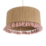 GLOBOSTAR® PUERTORICO 02096 Boho Κρεμαστό Φωτιστικό Οροφής με Ντουί 1 x E27 AC 220-240V IP20 - Μπεζ & Ροζ - Μ50 x Π50 x Υ27cm - Image 6