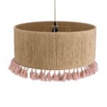 GLOBOSTAR® PUERTORICO 02096 Boho Κρεμαστό Φωτιστικό Οροφής με Ντουί 1 x E27 AC 220-240V IP20 - Μπεζ & Ροζ - Μ50 x Π50 x Υ27cm - Image 7