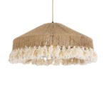 GLOBOSTAR® PUERTORICO 02098 Boho Κρεμαστό Φωτιστικό Οροφής με Ντουί 1 x E27 AC 220-240V IP20 - Μπεζ & Λευκό - Μ50 x Π50 x Υ25cm - Image 2