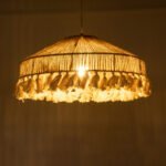 GLOBOSTAR® PUERTORICO 02098 Boho Κρεμαστό Φωτιστικό Οροφής με Ντουί 1 x E27 AC 220-240V IP20 - Μπεζ & Λευκό - Μ50 x Π50 x Υ25cm - Image 3