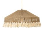 GLOBOSTAR® PUERTORICO 02098 Boho Κρεμαστό Φωτιστικό Οροφής με Ντουί 1 x E27 AC 220-240V IP20 - Μπεζ & Λευκό - Μ50 x Π50 x Υ25cm - Image 5