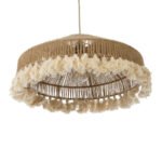 GLOBOSTAR® PUERTORICO 02098 Boho Κρεμαστό Φωτιστικό Οροφής με Ντουί 1 x E27 AC 220-240V IP20 - Μπεζ & Λευκό - Μ50 x Π50 x Υ25cm - Image 6