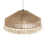 GLOBOSTAR® PUERTORICO 02098 Boho Κρεμαστό Φωτιστικό Οροφής με Ντουί 1 x E27 AC 220-240V IP20 - Μπεζ & Λευκό - Μ50 x Π50 x Υ25cm - Image 7