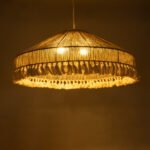 GLOBOSTAR® PUERTORICO 02099 Boho Κρεμαστό Φωτιστικό Οροφής με Ντουί 3 x E27 AC 220-240V IP20 - Μπεζ & Λευκό - Μ80 x Π80 x Υ35cm - Image 3