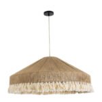 GLOBOSTAR® PUERTORICO 02099 Boho Κρεμαστό Φωτιστικό Οροφής με Ντουί 3 x E27 AC 220-240V IP20 - Μπεζ & Λευκό - Μ80 x Π80 x Υ35cm - Image 4