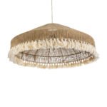 GLOBOSTAR® PUERTORICO 02099 Boho Κρεμαστό Φωτιστικό Οροφής με Ντουί 3 x E27 AC 220-240V IP20 - Μπεζ & Λευκό - Μ80 x Π80 x Υ35cm - Image 6