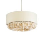 GLOBOSTAR® GINGER 02100 Boho Κρεμαστό Φωτιστικό Οροφής με Ντουί 1 x E27 AC 220-240V IP20 - Μπεζ & Λευκό - Μ50 x Π50 x Υ25cm - Image 2