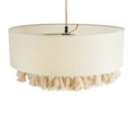 GLOBOSTAR® GINGER 02100 Boho Κρεμαστό Φωτιστικό Οροφής με Ντουί 1 x E27 AC 220-240V IP20 - Μπεζ & Λευκό - Μ50 x Π50 x Υ25cm - Image 7