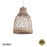 GLOBOSTAR® ECUADOR 02118 Boho Κρεμαστό Φωτιστικό Οροφής με Ντουί 1 x E27 AC 220-240V IP20 - Μπεζ - Μ25 x Π25 x Υ35cm