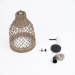 GLOBOSTAR® ECUADOR 02118 Boho Κρεμαστό Φωτιστικό Οροφής με Ντουί 1 x E27 AC 220-240V IP20 - Μπεζ - Μ25 x Π25 x Υ35cm - Image 10