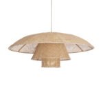 GLOBOSTAR® ZORA 02139 Boho Κρεμαστό Φωτιστικό Οροφής με Ντουί 1 x E27 AC 220-240V IP20 - Μπεζ - Μ80 x Π80 x Υ32cm - Image 2