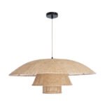 GLOBOSTAR® ZORA 02139 Boho Κρεμαστό Φωτιστικό Οροφής με Ντουί 1 x E27 AC 220-240V IP20 - Μπεζ - Μ80 x Π80 x Υ32cm - Image 4