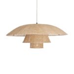 GLOBOSTAR® ZORA 02139 Boho Κρεμαστό Φωτιστικό Οροφής με Ντουί 1 x E27 AC 220-240V IP20 - Μπεζ - Μ80 x Π80 x Υ32cm - Image 5
