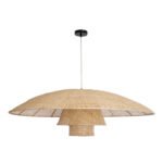 GLOBOSTAR® ZORA 02140 Boho Κρεμαστό Φωτιστικό Οροφής με Ντουί 1 x E27 AC 220-240V IP20 - Μπεζ - Μ120 x Π120 x Υ40cm - Image 4