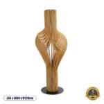 GLOBOSTAR® MIHIRO 02150 Boho Επιδαπέδιο Φωτιστικό με Ντουί 1 x E27 AC 220-240V IP20 - Καφέ & Μαύρο - Μ48 x Π48 x Υ120cm