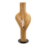 GLOBOSTAR® MIHIRO 02150 Boho Επιδαπέδιο Φωτιστικό με Ντουί 1 x E27 AC 220-240V IP20 - Καφέ & Μαύρο - Μ48 x Π48 x Υ120cm - Image 4