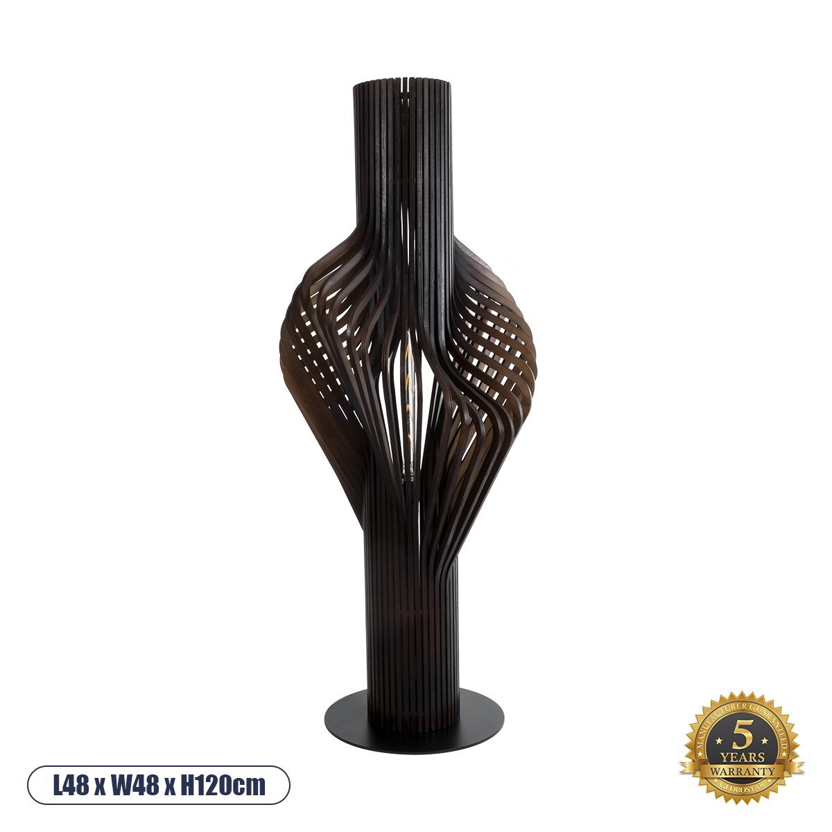 02151_0 GLOBOSTAR® MIHIRO 02151 Boho Επιδαπέδιο Φωτιστικό με Ντουί 1 x E27 AC 220-240V IP20 - Καφέ & Μαύρο - Μ48 x Π48 x Υ120cm - Image 1