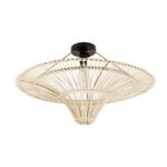 GLOBOSTAR® PALERMO 02152 Boho Κρεμαστό Φωτιστικό Οροφής με Ντουί 1 x E27 AC 220-240V IP20 - Μπεζ - Μ60 x Π60 x Υ36cm - Image 5