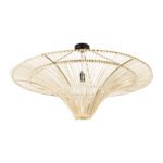 GLOBOSTAR® PALERMO 02153 Boho Φωτιστικό Οροφής με Ντουί 1 x E27 AC 220-240V IP20 - Μπεζ - Μ100 x Π100 x Υ55cm - Image 5