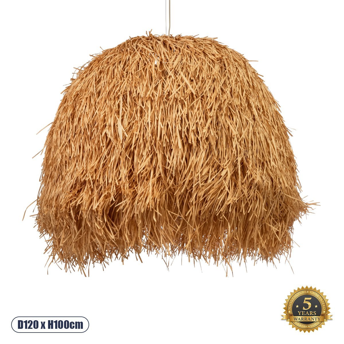 02156_0 GLOBOSTAR® GUADELOUPE 02156 Boho Κρεμαστό Φωτιστικό Οροφής με Ντουί 1 x E27 AC 220-240V IP20 - Μπεζ - Μ120 x Π120 x Υ100cm - Image 1